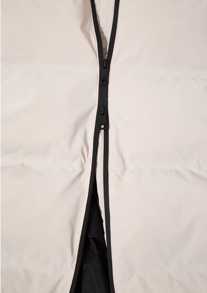 Kapüşonlu Bej Şişme Mont 1110487-70136