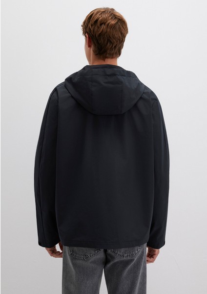 Su İtici Kapüşonlu Siyah Ceket 0110348-900