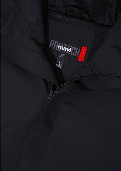 Su İtici Kapüşonlu Siyah Ceket 0110348-900