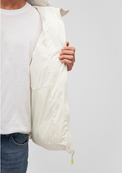 Kapüşonlu Beyaz Şişme Mont 0110211-71621