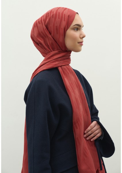 Nara Pamuk Floş Jakarlı Şal Soft Kırmızı modelleri