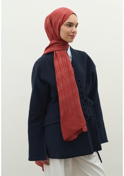 Nara Pamuk Floş Jakarlı Şal Soft Kırmızı fırsatları