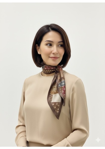 Kahve Zerafeti Fular Bandana Estascarf 100 x 9 cm