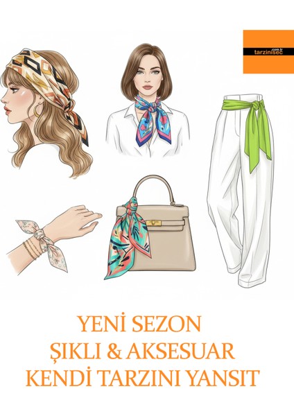 Kahve Zerafeti Fular Bandana Estascarf 100 x 9 cm modelleri