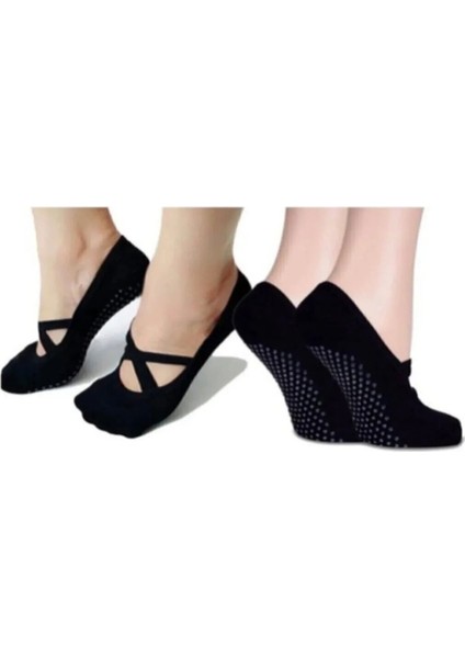 2'li Profesyonel Pilates Yoga Kaydırmaz Silikonlu Çorap