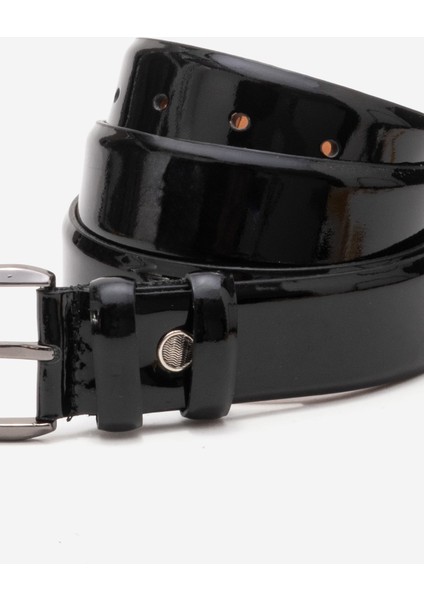 Hakiki Deri 3.5cm Erkek Rugan Klasik Kemer 519 Siyah modelleri