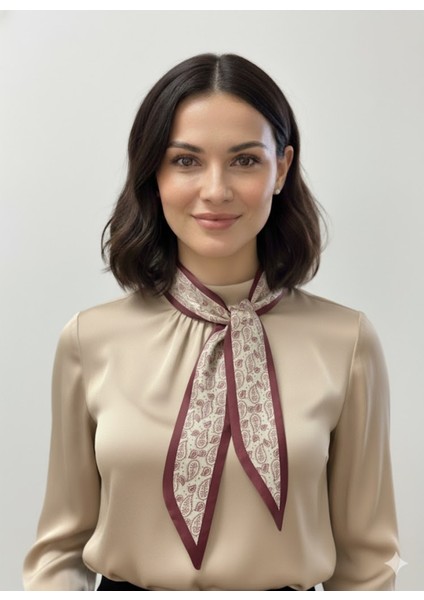 Vintage Bordo Fular Bandana – Estascarf 100X9 cm