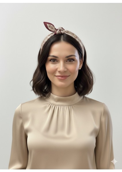 Vintage Bordo Fular Bandana – Estascarf 100X9 cm fiyatları