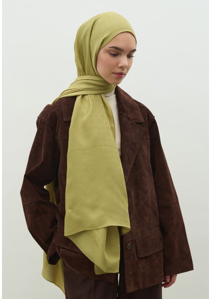 Monogram Pamuk Floş Jakarlı Şal Tatlı Sarı