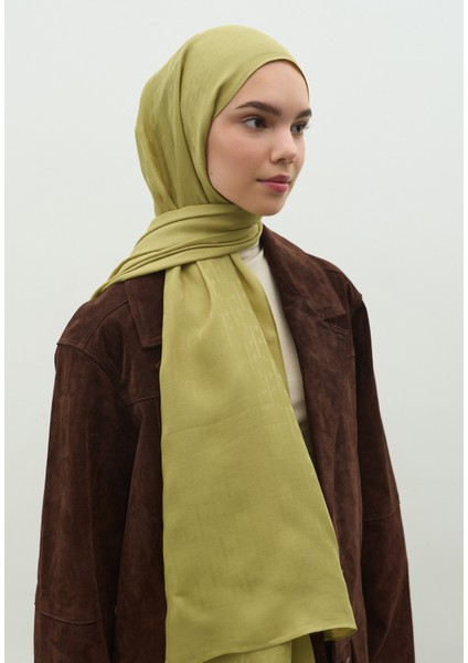 Monogram Pamuk Floş Jakarlı Şal Tatlı Sarı modelleri