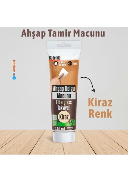 Ahşap Parke Tamir Macunu Kiraz Renk Mobilya Masa Dolgu Çatlak Çizik Giderici 125 ml Kullanıma Hazır