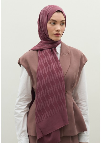 Nara Pamuk Floş Jakarlı Şal Şakayık