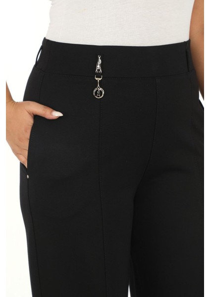 Büyük Beden Mom Yüksek Bel Paça Taş Detaylı Örme Kadın Pantolon fiyatları