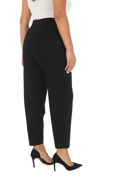 Büyük Beden Mom Yüksek Bel Paça Taş Detaylı Örme Kadın Pantolon modelleri