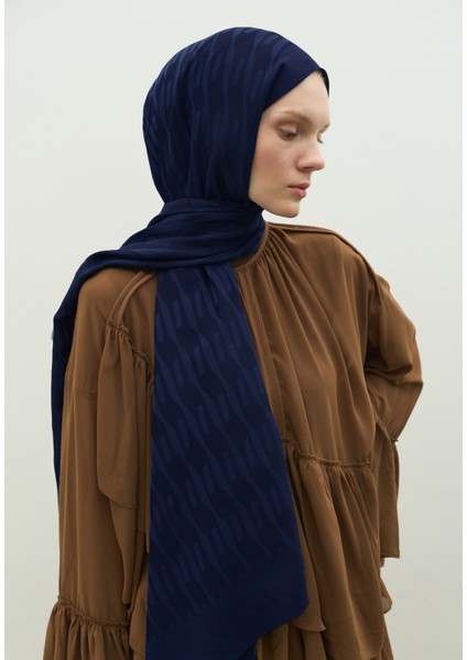 Nara Pamuk Floş Jakarlı Şal Gece Mavisi modelleri