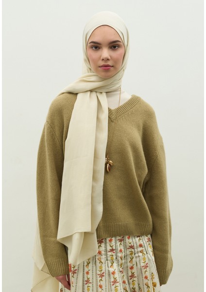 Nara Pamuk Floş Jakarlı Şal Bej fırsatları