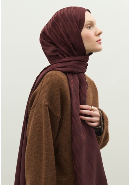 Nara Pamuk Floş Jakarlı Şal Bordo modelleri