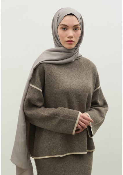 Nara Pamuk Floş Jakarlı Şal Gümüş