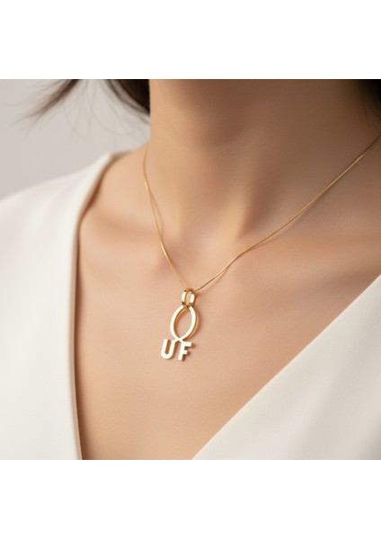 14 Ayar Altın Kolye Ucu F&u GM11528 0.5 gr