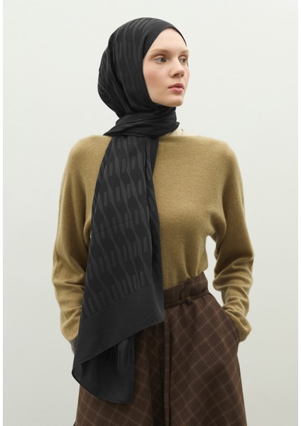 Nara Pamuk Floş Jakarlı Şal Antrasit