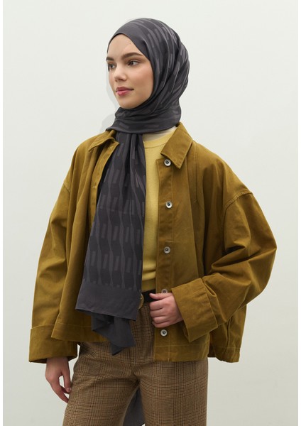 Nara Pamuk Floş Jakarlı Şal Füme