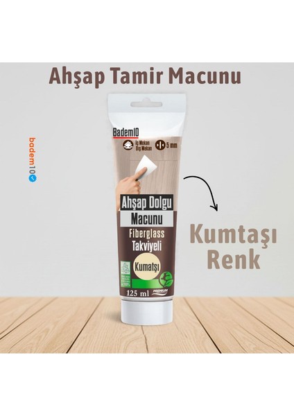 Ahşap Parke Tamir Macunu Kumtaşı Renk Mobilya Masa Dolgu Çatlak Çizik Giderici 125 ml Kullanım Hazır