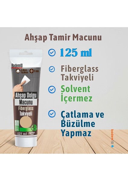 Ahşap Parke Tamir Macunu Kumtaşı Renk Mobilya Masa Dolgu Çatlak Çizik Giderici 125 ml Kullanım Hazır fırsatları