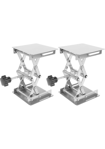 2x Paslanmaz Çelik Laboratuvar Standı Masa Rafı Makaslı Laboratuvar Kaldırma Aparatı (Yurt Dışından)