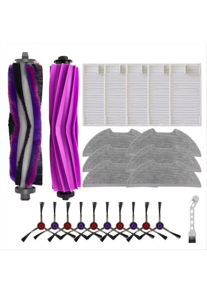 24 Adet Eureka E10S/E20 Artı Elektrikli Süpürge Yedek Parçaları Vakum Ana Fırça Yan Fırça Paspas Bezi Filtre (Yurt Dışından)