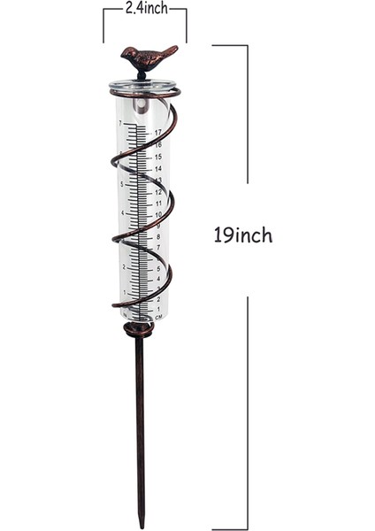 Kapasite Cam Spiral Yağmur Göstergesi, Dökme Demir Kuş Asma Yağmur Göstergesi, Metal Çerçeveli Bahçe Yağmur Suyu Ölçer (Yurt Dışından) modelleri
