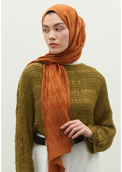 Nara Pamuk Floş Jakarlı Şal Tarçın Kabuğu fiyatları