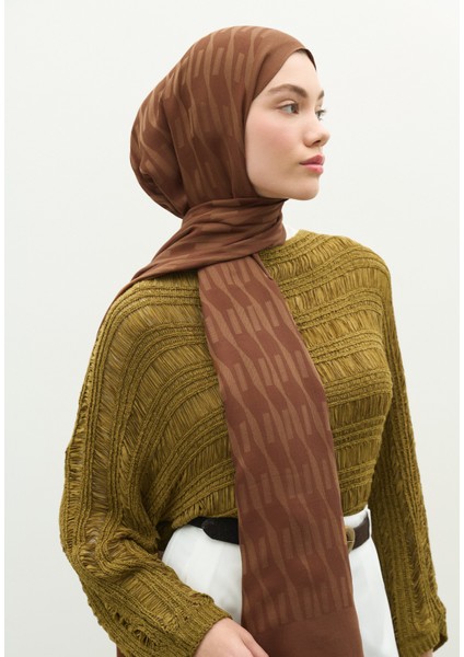 Nara Pamuk Floş Jakarlı Şal Ceviz fiyatları