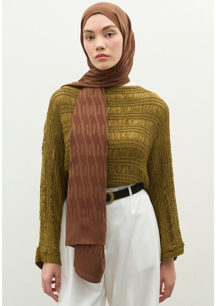 Nara Pamuk Floş Jakarlı Şal Ceviz modelleri