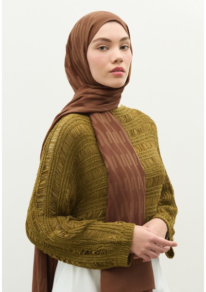 Nara Pamuk Floş Jakarlı Şal Ceviz fırsatları