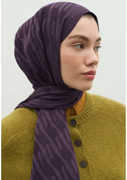 Nara Pamuk Floş Jakarlı Şal Patlıcan Moru fırsatları