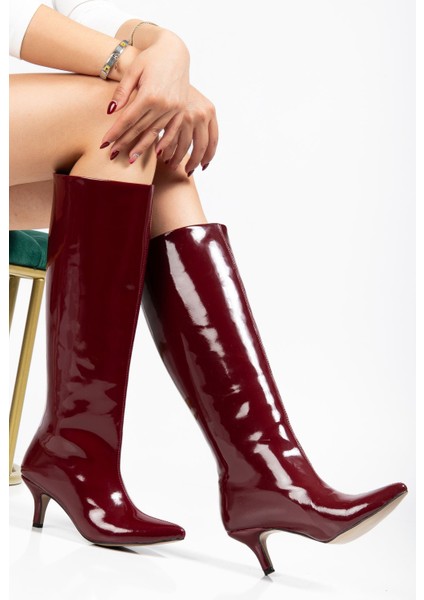 SYT-2025 Bordo Rugan Günlük Kadın Çizme fiyatları