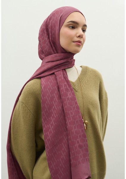 Monogram Pamuk Floş Jakarlı Şal Vıntage Rose fiyatları