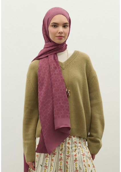 Monogram Pamuk Floş Jakarlı Şal Vıntage Rose fırsatları