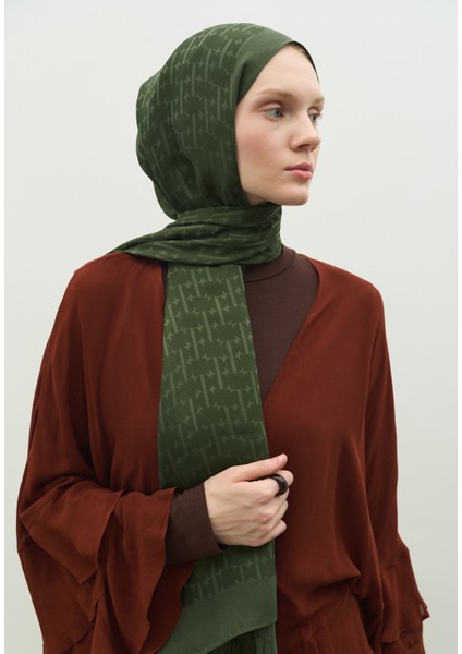 Monogram Pamuk Floş Jakarlı Şal Yaprak fiyatları