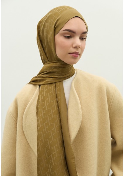 Monogram Pamuk Floş Jakarlı Şal Sahra fiyatları