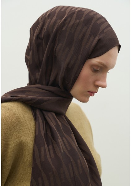 Nara Pamuk Floş Jakarlı Şal Acı Kahve modelleri