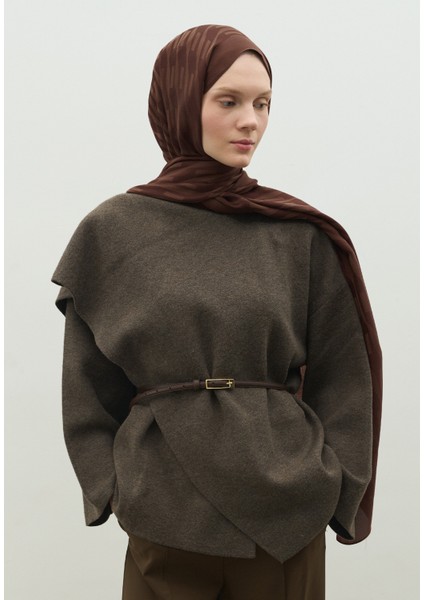 Nara Pamuk Floş Jakarlı Şal Ağaç Kabuğu fiyatları