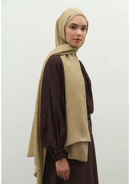 Monogram Pamuk Floş Jakarlı Şal Vizon fırsatları