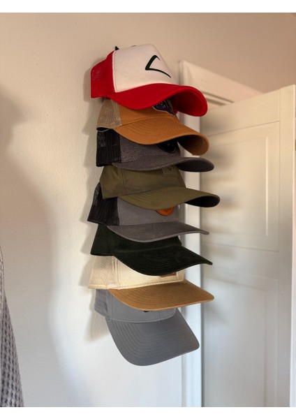 Modüler Duvar Tipi Şapka Tutucu – 4’lü Genişletilebilir Askı | Vida Veya Bant ile Kolay Montaj