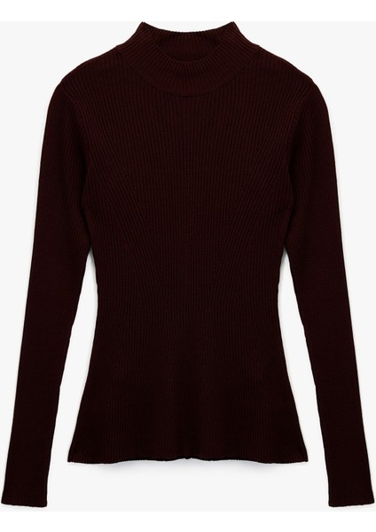 x Melis Ağazat - Uzun Kollu Dik Yaka Triko Kazak