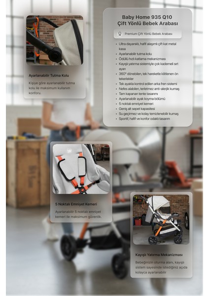 935 Q10 Çift Yönlü Bebek Arabası indirimleri