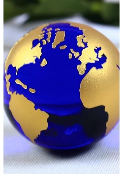 Dekoratif Metal Ayaklı Mavi Dünya 3D Cam Küre modelleri