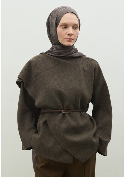 Nara Pamuk Floş Jakarlı Şal Duman