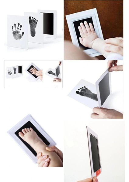 Bebek El Ayak Izi Fotoğraf Çerçevesi El Ayak Izi Kalıbı Seti