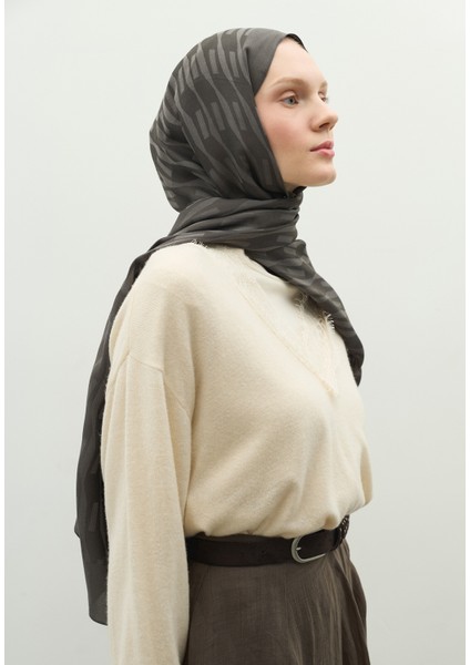 Nara Pamuk Floş Jakarlı Şal Koyu Gri modelleri